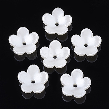4-Petal ABS Plastic Imitation Pearl Bead Caps(OACR-S020-32)-2