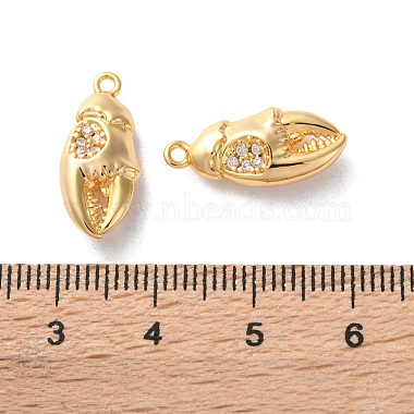 Brass Micro Pave Clear Cubic Zirconia Pendants(KK-L221-004G)-3