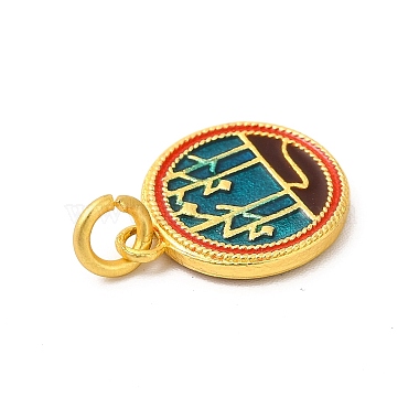 Rack Plating Alloy Enamel Pendants with Jump Ring(ENAM-M048-28MG)-5