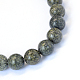 Rangées de perles rondes en dentelle serpentine naturelle / verte(G-E334-10mm-14)-2