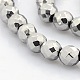 Faceted Round Non-magnetic Synthetic Hematite Beads Strands(G-P061-59)-1