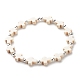 bracelet extensible en perles croisées turquoise synthétique (teint)(BJEW-JB08450-04)-1