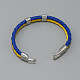 Flag Color Imitation Leather Double Line Cord Bracelet with Alloy Clasp(GUQI-PW0001-088)-4