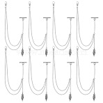 8Pcs Alloy Pendant Decorations, with Aluminum Chains & Iron Key Clasp Findings, Platinum, 362mm(HJEW-DC00189)