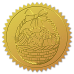 Self Adhesive Gold Foil Embossed Stickers, Medal Decoration Sticker, Egg, 5x5cm, 4pcs/sheet(DIY-WH0211-103)