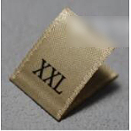 Clothing Size Labels, Woven Crafting Craft Labels, for Clothing Sewing, Size XXL, Dark Khaki, 35x14mm, 100pcs/bag(FIND-WH0067-69F)