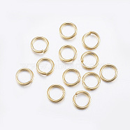 304 Stainless Steel Open Jump Rings, Real 24K Gold Plated, 15 Gauge, 9x1.5mm, Inner Diameter: 6mm(X-STAS-L187-9x1.5mm-G)