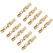 Alloy Clip Ends With Lobster Claw Clasps, Nice for Jewelry Making, Golden, 33x5mm, 50set/box, Packaging Box: 5.4x5.3x2cm(KK-PH0034-22)