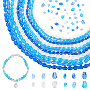 24Strands 12 Styles Transparent Faceted Glass Beads, Teardrop, Mixed Color, 5~7x3~5mm, 2strands/style(GLAA-GA0002-04)