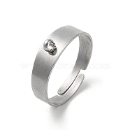 304 Stainless Steel Open Cuff Rings Findings, Loop Ring Base, Stainless Steel Color, Hole: 2mm, US Size 7 1/4(17.5mm)(STAS-K278-02P)