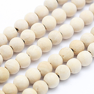 Natural Wood  Beads Strands, Round, Dyed, 4mm, Hole: 1mm, about 98pcs/strand, 15.55 inch(39.5cm)(WOOD-P011-07-4mm)
