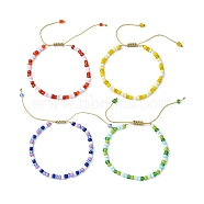 Glass Seed Braided Bead Bracelet for Women, Mixed Color, Inner Diameter: 2~3-1/4 inch(5.1~8.2cm)(BJEW-JB09656)