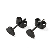 304 Stainless Steel Haart Stud Earrings for Women, Electrophoresis Black, 5x5mm, Pin: 0.8mm(EJEW-K243-02EB)