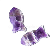 Natural Amethyst Pendants, Fish Charms, 38x20mm(PW-WG34072-02)