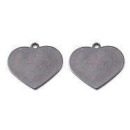 Brass Pendants, Stamping Blank Tag, Heart, Gunmetal, 18.5x20x1mm, Hole: 1.5mm(KK-WH0037-09B)