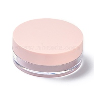 Reusable Plastic Loose Powder Bottles, Empty Bottles, DIY Makeup Powder Case, with Sponge Powder Puff and Sifter, Pink, 6.5x2.5cm(MRMJ-G014-02A)