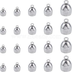 Unicraftale 304 Stainless Steel Cord Ends, End Caps, Stainless Steel Color, 8~14x4~10mm, Hole: 2mm, Inner Diameter: 3~8mm, 25pcs/box(STAS-UN0010-60P)