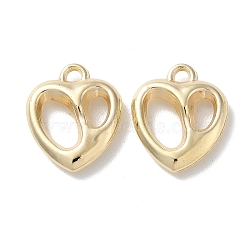 CCB Plastic Pendants, Heart Charms, Golden, 17.5x14.5x4mm, Hole: 1.6mm(CCB-C001-05G)