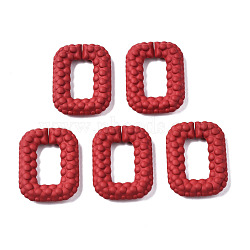 Spray Painted CCB Plastic Linking Rings, Quick Link Connectors, for Jewelry Chain Making, Rectangle, Dark Red, 35x26x7mm, Inner Diameter: 11x19mm(CCB-Q091-009E)