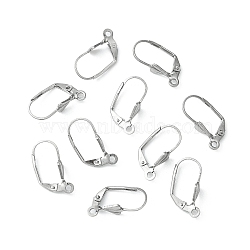 304 Stainless Steel Leverback Earring Findings, with Loop, 19x9.5mm, Pin: 0.7mm, Hole: 1.6mm(X-STAS-E007-2)