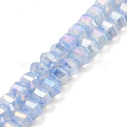 Imitation Jade Glass Beads Strands, Faceted, AB Color Plated, Rondelle, Light Steel Blue, 5x4.5mm, Hole: 1.2mm, about 70pcs/strand, 12.80''(32.5cm)(GLAA-P058-03A-08)