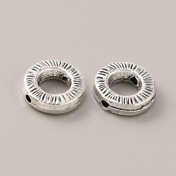 Tibetan Style Alloy Bead Frame, Antique Silver, Round, 10x3mm, Hole: 1.2mm, 95~100pcs/bag.(FIND-WH0034-45AS-07)