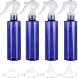 PET Plastic Trigger Spray Bottles, with Polypropylene(PP) Spray Head, Plastic Funnel Hopper and Chalkboard Sticker Labels, Blue, 20.5x4.6cm, Capacity: 200ml(AJEW-BC0006-02)
