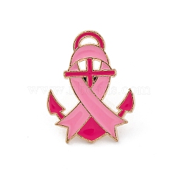 Awareness Ribbon Theme Enamel Pins, Light Golden Alloy for Backpack Clothes, Anchor & Helm, 22.5x17.5mm(JEWB-F035-01C)