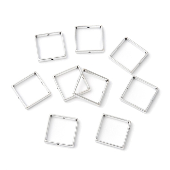 Tibetan Style Square Spacer Bead Frames for Jewelry Making, Lead Free, Cadmium Free and Nickel Free, Square Ring, Antique Silver, about 20mm long, 20mm wide, 4mm thick, hole: 1mm