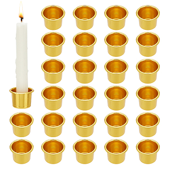 Aluminum Candle Cups, Column, Golden, 27x19mm, Hole: 5mm, Inner Diameter: 21mm