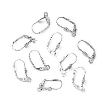 304 Stainless Steel Leverback Earring Findings, with Loop, 19x9.5mm, Pin: 0.7mm, Hole: 1.6mm