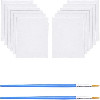 Painting Supplies, with Stretched Canvas, Cotton Covered Wood Primed Framed and  Plastic Art Brushes Pen Value Sets, Mixed Color, 50x50x10mm