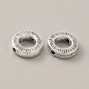 Tibetan Style Alloy Bead Frame, Antique Silver, Round, 10x3mm, Hole: 1.2mm, 95~100pcs/bag.