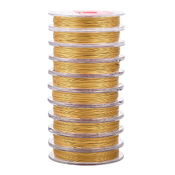 Tiger Tail Wire, Stainless Steel Wire, Round, Golden, 0.3mm, about 32.81 Feet(10m)/Set