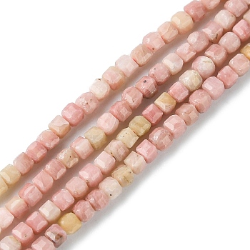 Natural Rhodonite Beads Strands, Faceted, Cube, 2~2.5x2~2.5x2~2.5mm, Hole: 0.6mm, about 195pcs/strand, 15.43 inch(39.2cm)