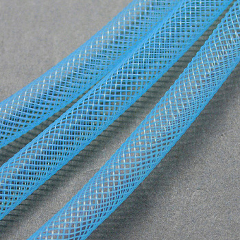 Plastic Net Thread Cord, Deep Sky Blue, 10mm, 30Yards