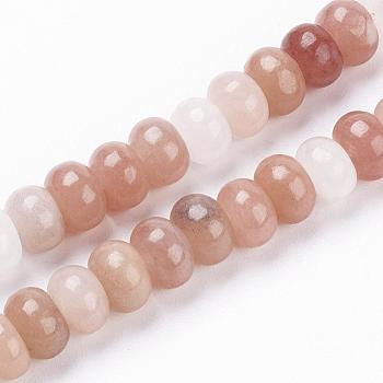 Natural Pink Aventurine Beads Strands, Rondelle, 6.5x4mm, Hole: 1mm, about 91pcs/strand, 15.3 inch~15.5 inch(39~39.5cm)