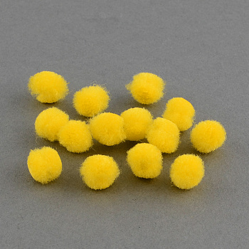 DIY Doll Craft Pom Pom Yarn Pom Pom Balls, Yellow, 20mm, about 500pcs/bag