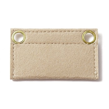 Felt Purse Organizer Insert, Mini Envelope Handbag Shaper Premium Felt, Bag Accessories, with Iron Findings, Rectangle, Blanched Almond, 5.4x9.25x0.35cm, Hole: 9.5mm