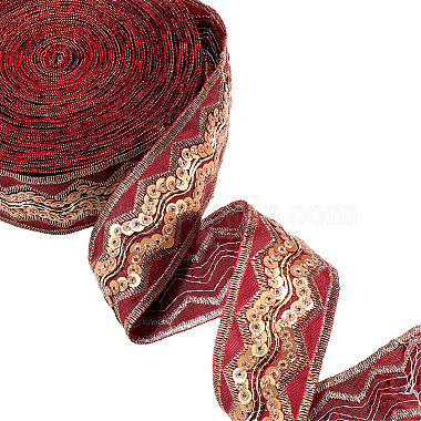 ポリエステル刺繍スパンコールリボン(OCOR-WH20003-38C)-1