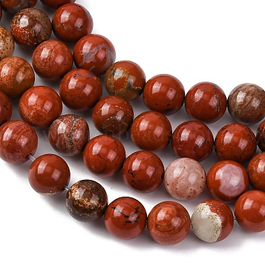 Natural Red Jasper Bead Strands(G-R193-11-6mm)-6