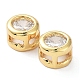 Rack Plating Brass Micro Pave Clear Cubic Zirconia Slide Charms(KK-C035-03G)-2