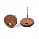 Серьги-гвоздики из орехового дерева(MAK-N033-008A)-1