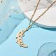 Hollow Moon & Star 304 Stainless Steel Pendant Necklaces(NJEW-JN04815-01)-2