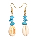 Natural Cowrie Shell Beads Dangle Earrings(EJEW-JE04642)-5
