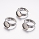Adjustable 304 Stainless Steel Finger Rings Components(STAS-I097-037E-P)-1