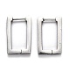 304 Stainless Steel Rectangle Huggie Hoop Earrings(STAS-J033-10B-P)-1