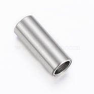 Smooth 304 Stainless Steel Magnetic Clasps with Glue-in Ends, Column, Stainless Steel Color, 17x7mm, Hole: 5mm(STAS-G179-36P-5mm)