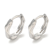 Brass Hoop Earrings, Real Platinum Plated, 12x3mm(EJEW-L211-010B-P)