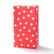 Rectangle Kraft Paper Bags, None Handles, Gift Bags, Polka Dot Pattern, Red, 13x8x24cm(CARB-K002-03B-07)